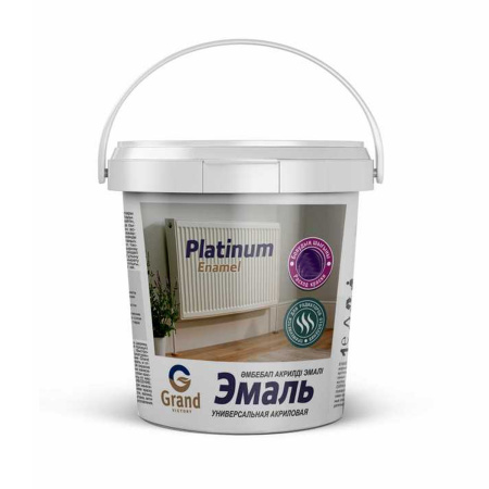 Эмаль акриловая универсальная Platinum Enamel 1кг глянц.белая