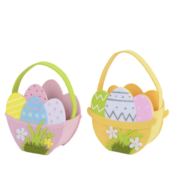 Корзинка с ручкой Easter in tulips 7,5х16х16 см 2 цв.фетр 871057
