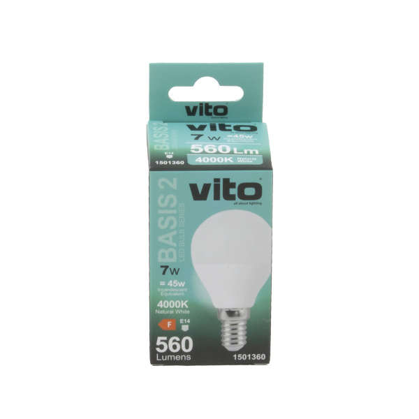 Лампа светодиодная VT/BASIS-2/G45/7W/E14/4000K/LED BULB 1501360
