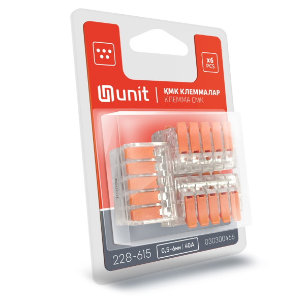 228-615 Клемма проз.EXPERT (0,5-6мм 40А) блистер 6 шт UNIT NEW