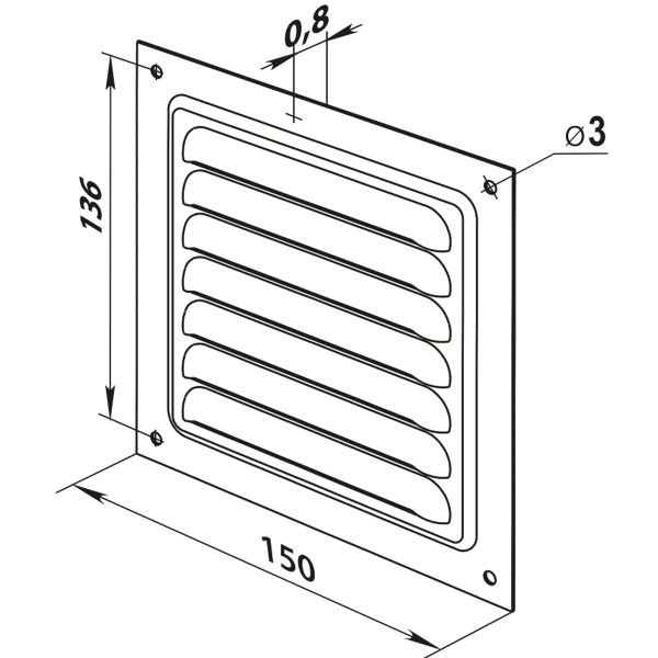 Решетка ZERNBERG Met 1515 Black