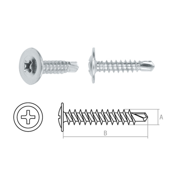 Саморез 4.2х16 мм с прессшайбой, цинк, со сверлом (50 шт в зип-локе) STARFIX
