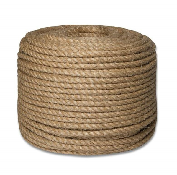 Веревка джутовая д 14 мм,нагрузка 800 КГС (≈ 100)