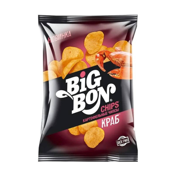 Чипсы картофельные Big Bon со вкусом краба 75г