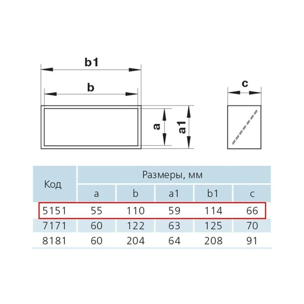 ZERNBERG 5151 Соединитель плоских каналов 55 х 110мм с обратным клапаном в упак.