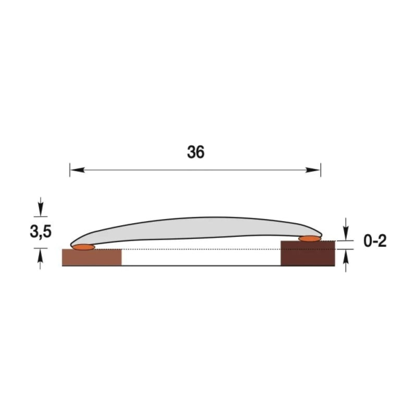 Порог 36мм 0,9м "Идеал Изи" 213 / Дуб северный