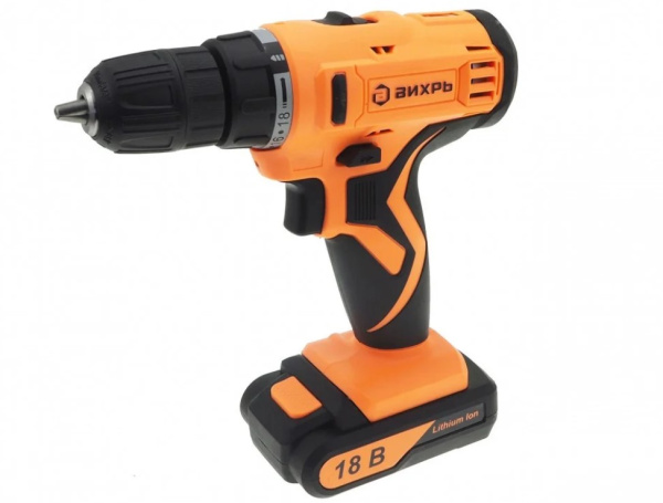 Дрель-шуруповерт ВИХРЬ аккумуляторная ДА-18Л-2К (2,0 А/ч)