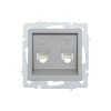 Розетка VESNA 742-3588-143 компьютерная+телефон платина (механизм)