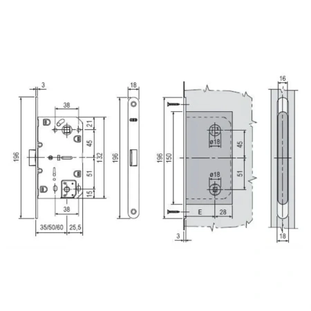 Замок Mediana Polaris магнитный  WC черный AGB B 061025093