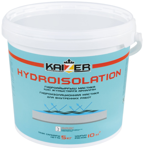 Гидроизоляция Kaizer  для ванных комнат и крыш под кровлей Hydroizol 5 кг Гидроизоляция Kaizer  для ванных комнат и крыш под кровлей Hydroizol 5 кг