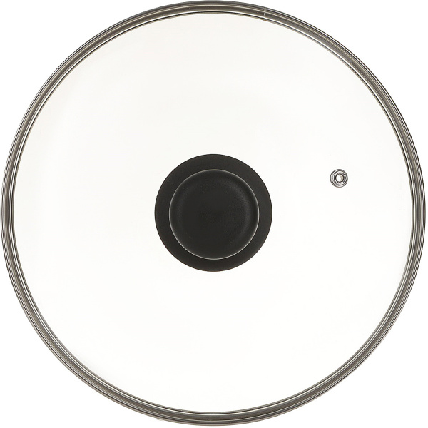 Крышка с ручкой стеклянная с металлическим ободом 22см 4722