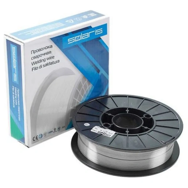 Проволока сварочная FLUX E71T-GS ф1,0мм (сварка без газа) (катушка 1кг) SOLARIS, арт.WM-E71TGS-10010
