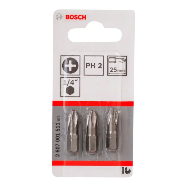 Набор BOSCH 3 БИТ 25ММ PH2 XH