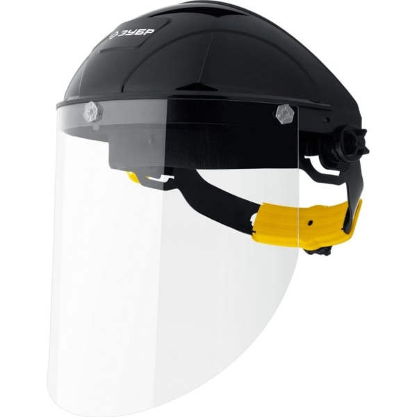 Щиток ЗУБР защитный лицевой ударопрочный экран 2мм, устойчивый к царапинам и истиранию, с храповиком