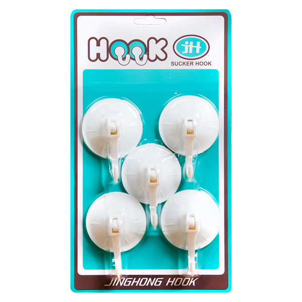 Набор крючков на присоске Lili 5 шт белые 2470 PRC