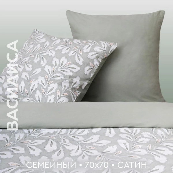 Комплект постельного белья Василиса Сем нав 70х70х2 шт Primavera 17А  Монблан сатин