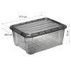 Ящик для хранения IDEA КИП с замками 11л серый прозрачный М 2336