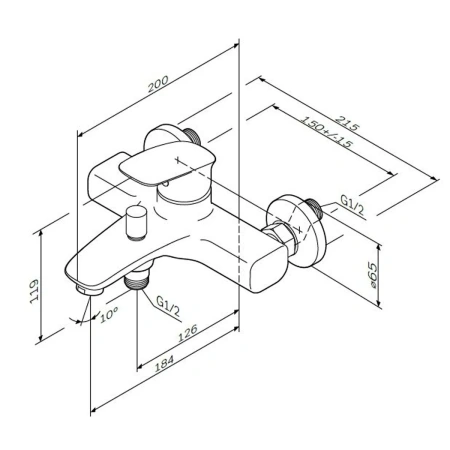 Смеситель в/д  AM.PM F71A10000 Spirit V2.1 хром, шт,