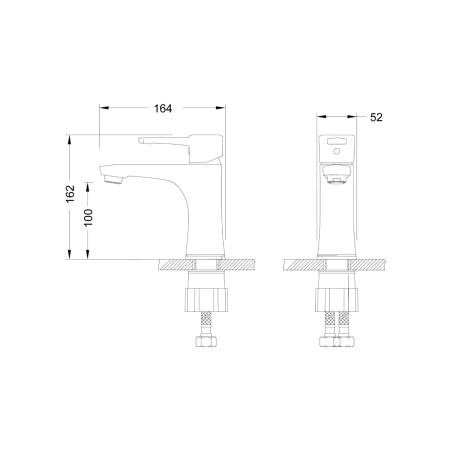 Смеситель д/р Lemark LM0506C "Эвитта" монолитный, хром