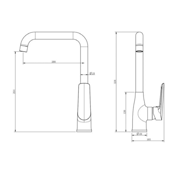 Смеситель д/к черный ESKO Lagos Black LG06B Смеситель д/к черный ESKO Lagos Black LG06B