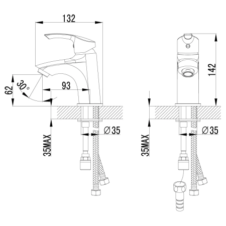 Смеситель д/р Lemark и биде, хром (к/к 8) LM1116C "плюс Страйк"