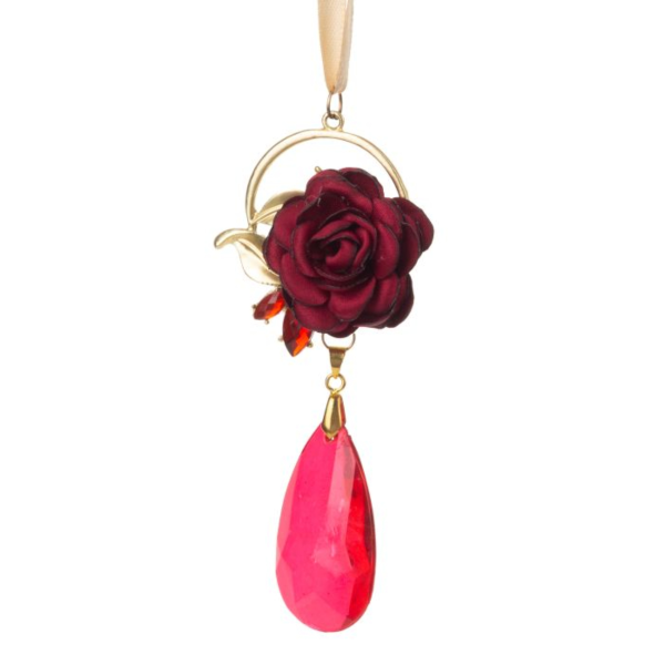 Украшение елочное подвесное MAGIC TIME Цветок с каплей 11x5x2 см красный 88610