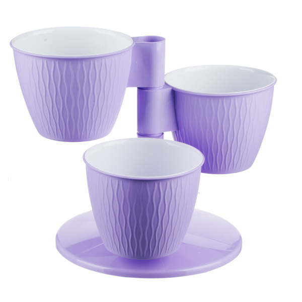 Каскад цветочный Лаванда "ПИРАМИДА" пласт., из 3х горш.