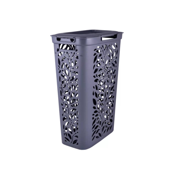 Корзина для белья POLIMERBYT Leaves 40л 44х27,5х63,5 см Серый С49425