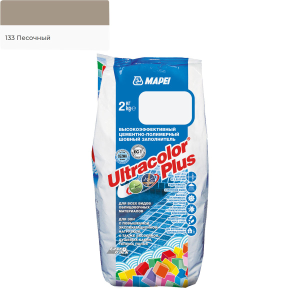 Затирка для швов MAPEI Ultracolor Plus №133/2кг Песочный