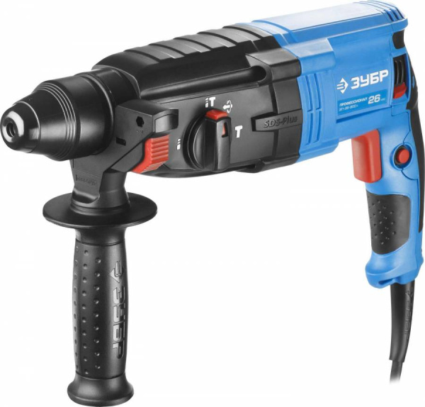 Перфоратор ЗУБР, SDS-plus, реверс, горизонтальный, 3,0Дж, 0-1200об/мин, 0-4800уд/мин, 800Вт, кейс