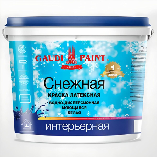 Краска интерьерная Гауди "Снежная" 24 кг Краска интерьерная Гауди "Снежная" 24 кг
