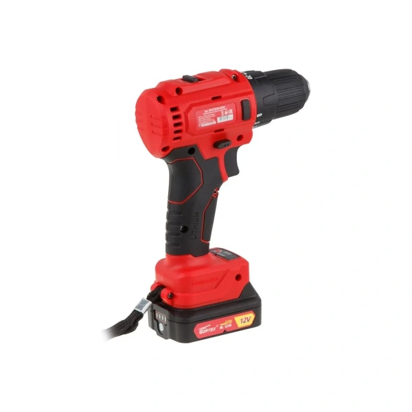 Дрель-шуруповерт аккум. WORTEX BD 1220-1 DLi в чем. БЕСЩЕТ, 12 В, 40 Н*м, 2х1.5 А*ч, БЗП 10 мм, арт.