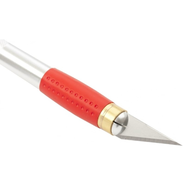 Нож для дизайнерских работ, двухкомпонентная рукоятка + 5 запасных лезвий//MATRIX