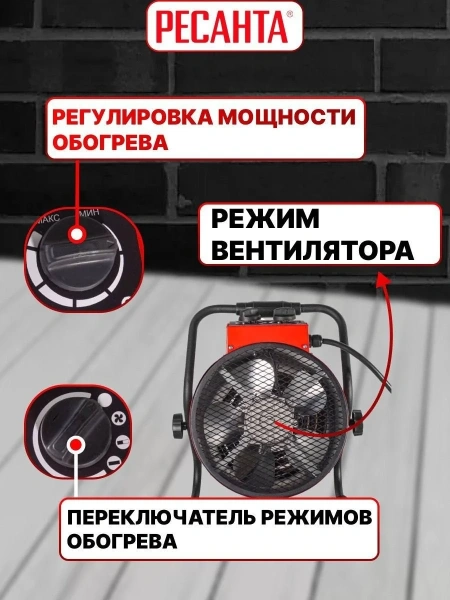 Пушка тепловая электрическая ТЭП-9000К (круглая) Ресанта