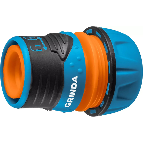 Соединитель быстросъемный GRINDA, TL-34, 3/4", запирающим механизмом, пластиковый с TPR, для шланга,