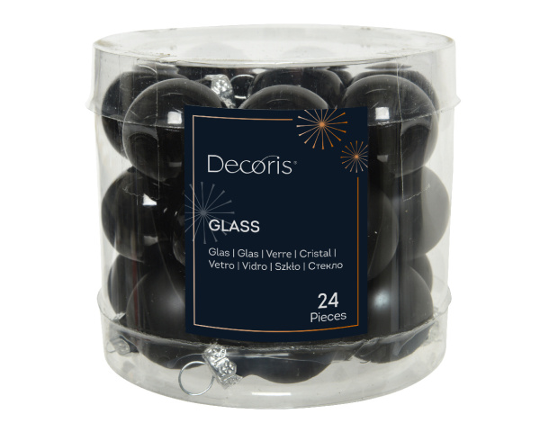 Набор елочных шаров 24 шт х2,5 см стекло, black 10611 Kmg