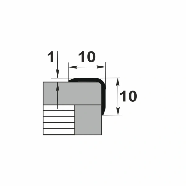 Угол отделочный внешний 10х10х1,0мм 2,7м Угол Округлый 01-27.2700.01л