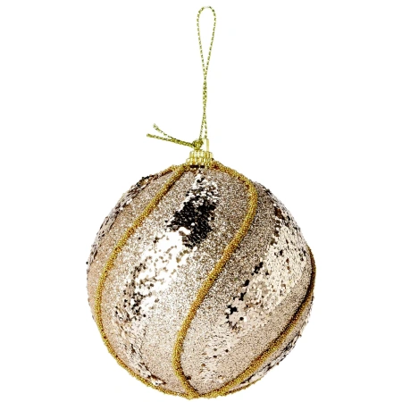 Шар елочный Koopman 8 см Полосы с пайетками и глиттером CAA752600