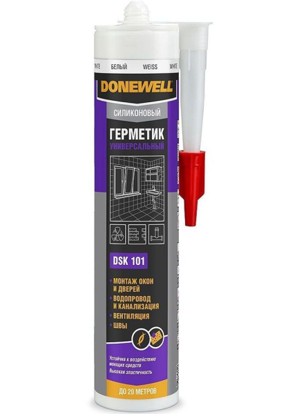 Герметик силиконовый универсальный DONEWELL белый DSK 101