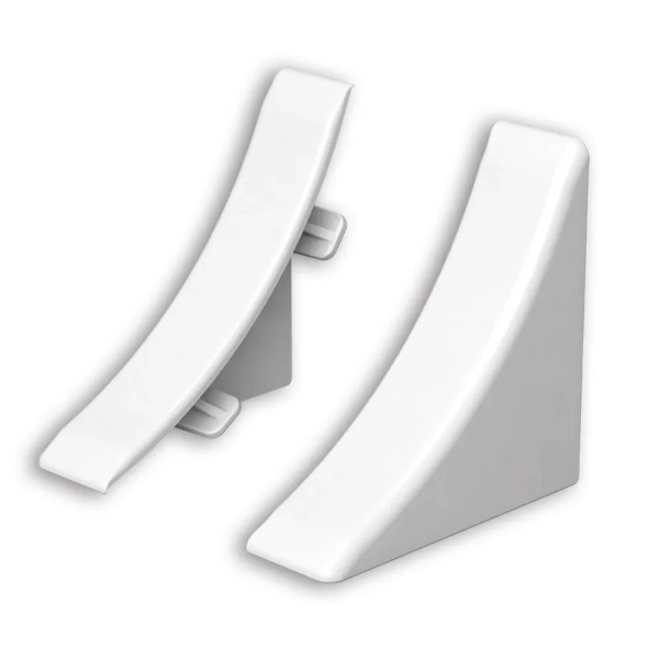 Набор комплектующих к плинтусу для столещницы  "Идеал" (1 набор во флоупак), 001-О Белый гл