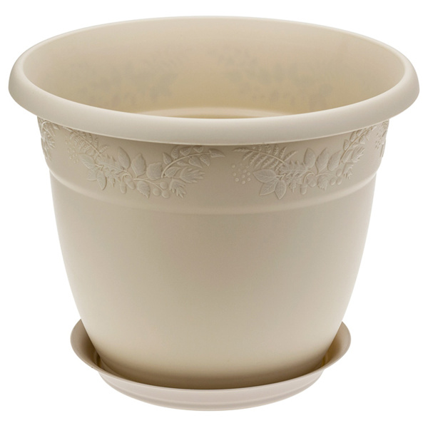 Кашпо IDEA РЯБИНА D400мм, 22л с поддоном латте