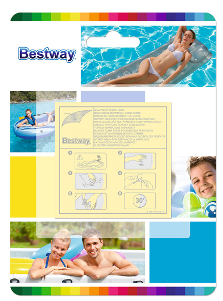 Набор ремонтный, BESTWAY, 62068, 10 заплаток 6,5х6,5 см.