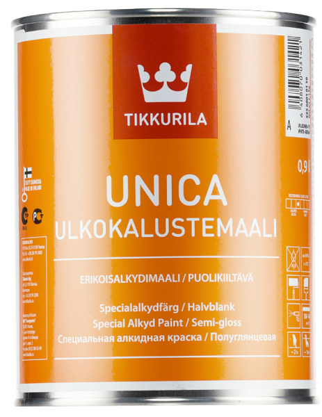 Краска TIKKURILA UNICA A п/глян. краска 0.9 л Краска TIKKURILA UNICA A п/глян. краска 0.9 л