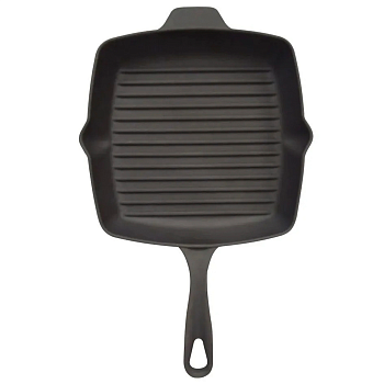 Сковорода-гриль чугунная BONIRON с литой ручкой 260*260-h45, ВГ26-01