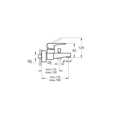 Смеситель в/д Vitra Root Square, хром (A42737EXP)