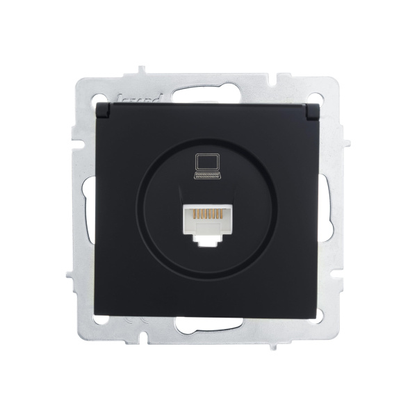 Розетка VESNA 742-4288-139 компьютерна черная матовая (механизм)