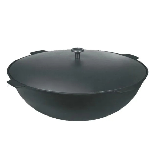 Казан литой чугунный 12л Камский с алюминиевой крышкой