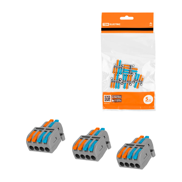КЛЕММА РАЗВЕТВИТЕЛЬНАЯ СКР-424 4мм2, 5шт/упак TDM