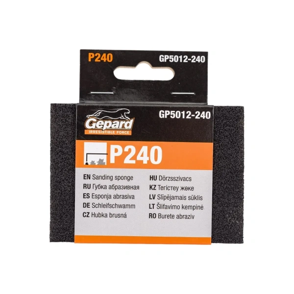 Губка абразивная 100х70х25мм Р240 GEPARD (GP5012-240), арт.GP5012-240