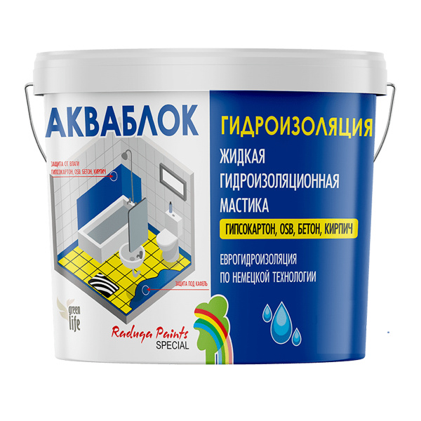 Мастика гидроизоляционная "Aquablock" "Радуга-021" 3 кг Мастика гидроизоляционная "Aquablock" "Радуга-021" 3 кг